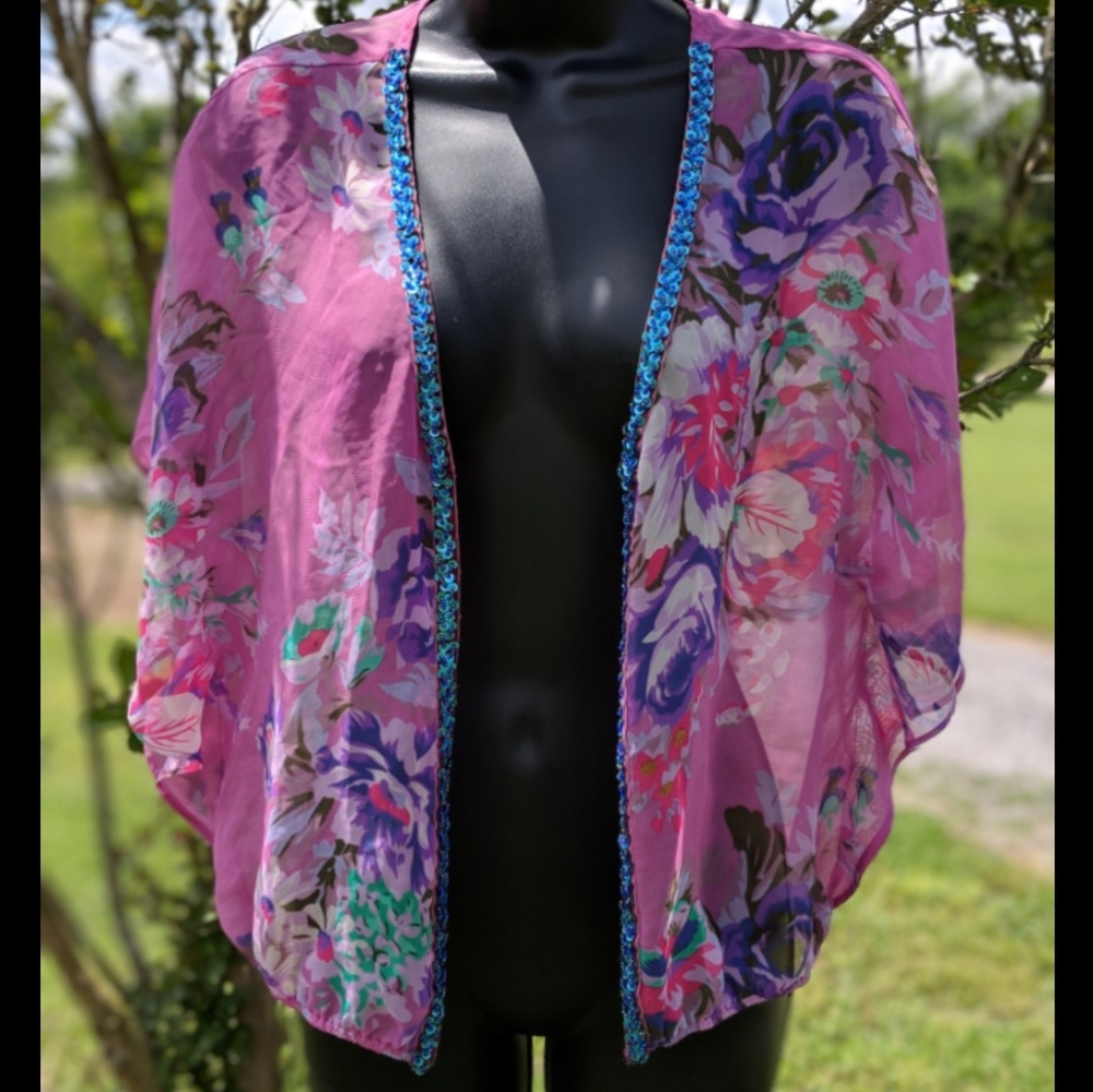 FREE PEOPLE Sheer Floral Top